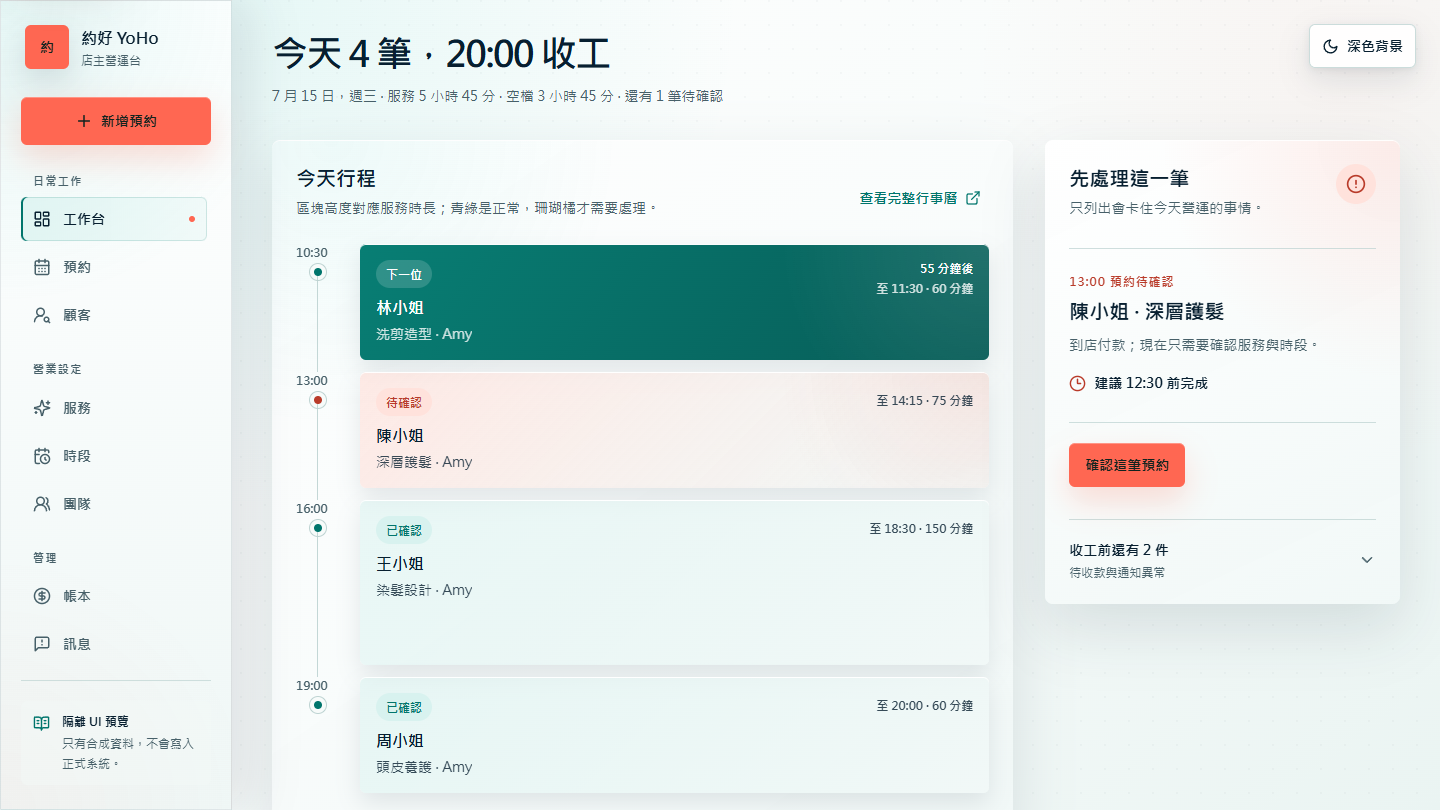 合成資料製作的店家桌面工作台